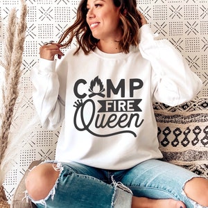 Campfire Queen Sweatshirt, Nature Lover Gifts, Camper Dad Sweatshirt, Camper Mom Sweatshirt, Cabin Life Sweatshirt, Camper Sweatshirt