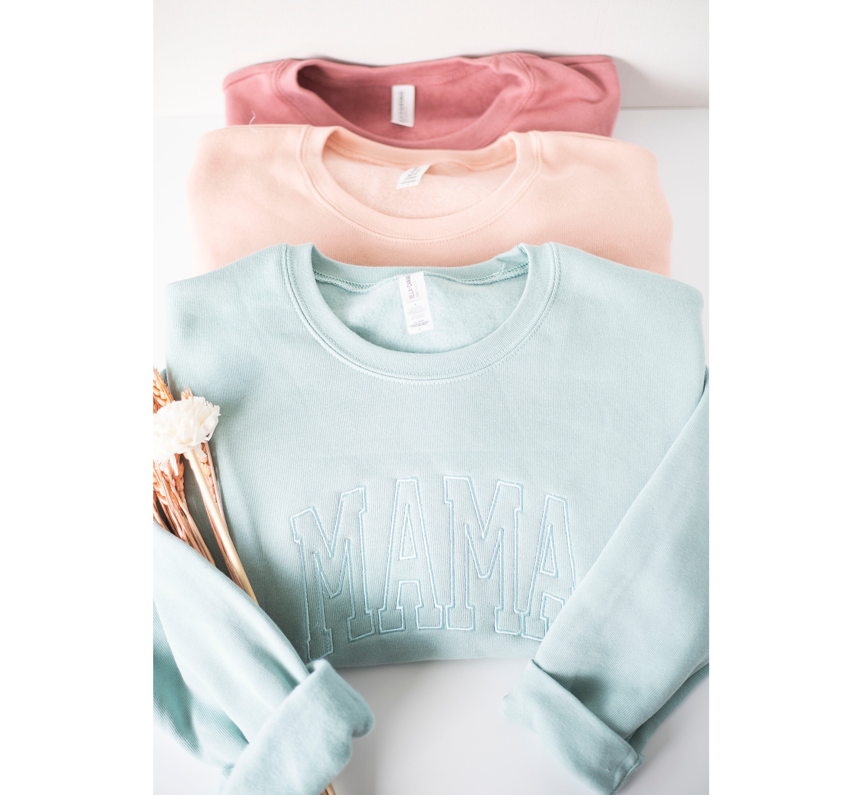 Custom Embroidered Sweatshirt Embroidered Bella Canvas - Etsy Singapore