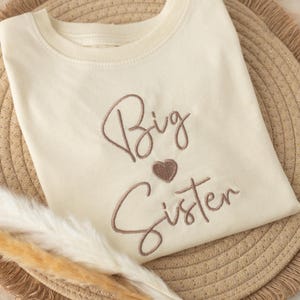 Embroidered Big Sister Little Sister Matching Outfit: Pregnancy Announcement for Siblings