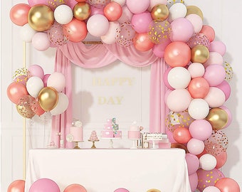 Balloon Garland Kit, Ballon Arch Kit, Pink Blush Rose Gold Arch Kit, Engagement Balloon Arch, Birthday Balloon Arch,  Party Decor, Gold