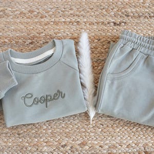 Embroidered Baby Jogger Set: Personalized Toddler Track Suit, Gift for Kids & Babies