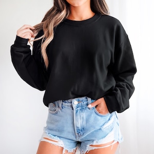 Sudaderas de cuello redondo en blanco, bordados y DTF Blanks Unisex