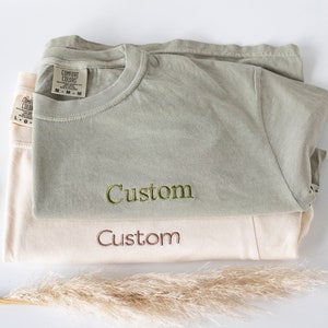 Custom Embroidered Comfort Colors T shirt, Custom Embroidered Tshirt, Embroidered Tee, Custom Tee, Embroidered T Shirt, Personalized Gifts