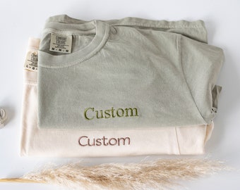 Custom Embroidered Comfort Colors T shirt, Custom Embroidered Tshirt, Embroidered Tee, Custom Tee, Embroidered T Shirt, Personalized Gifts