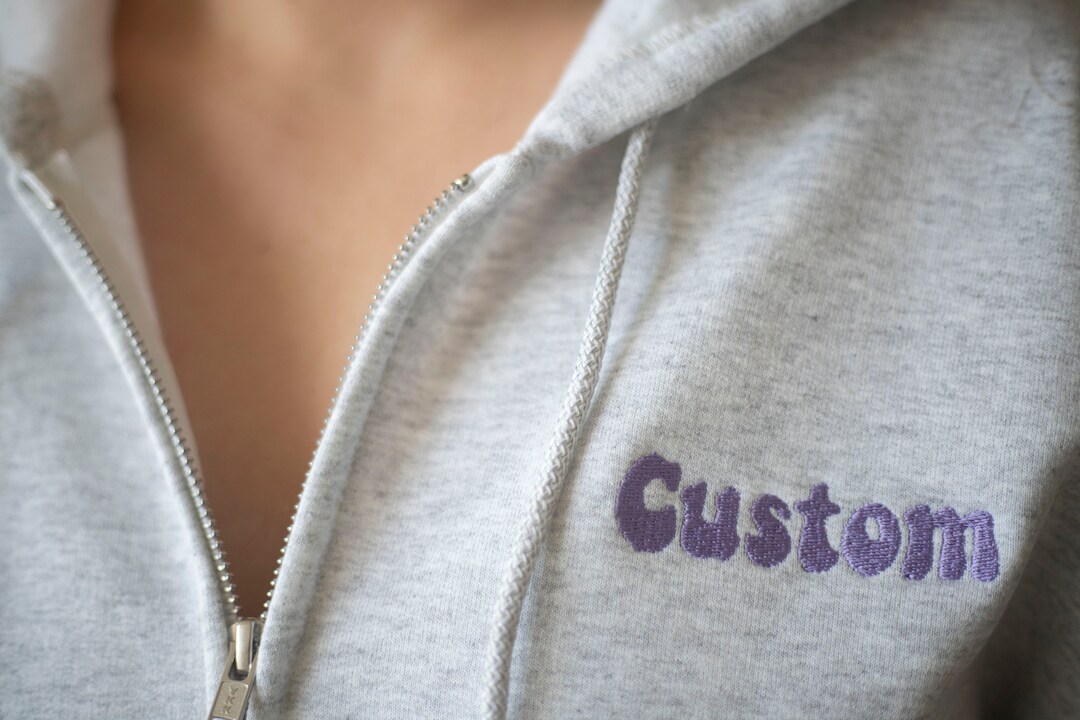 Custom full zip hoodie custom embroidered full zip sweatshirt