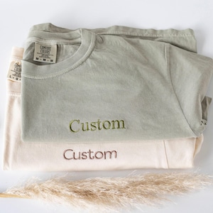 Custom Embroidered Comfort Colors T shirt, Custom Embroidered Tshirt, Embroidered Custom Tee, Embroidered T Shirt, Personalized ACP97C X