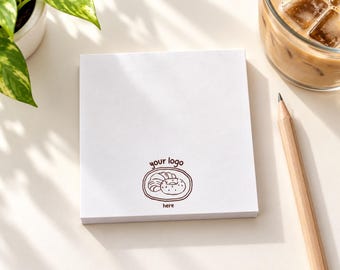 Custom Logo Sticky Notes, Personalized Business Post-it Note Pad, Branded Office Stationery, 3 x 3, 50 Sheets