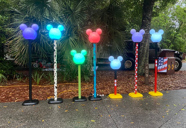 Mickey Lamp w/ Multi-Color LED lights Post & Base FREE Local Hand DELIVERY To Disney Resorts/Central Florida Locations Only image 10