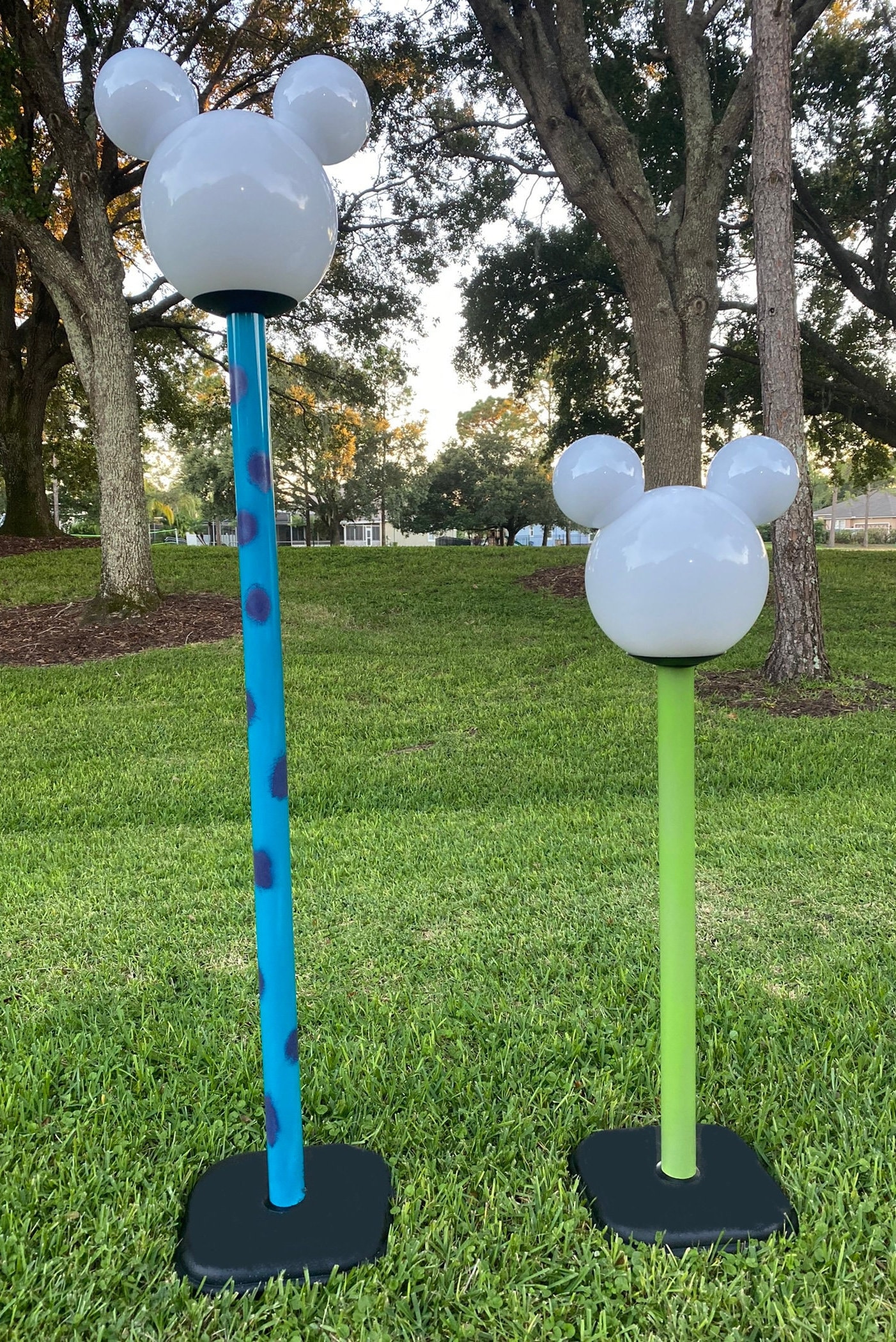 Monsters Inc. Mickey Lamp Poles - Sold as A Pair (limited Edition