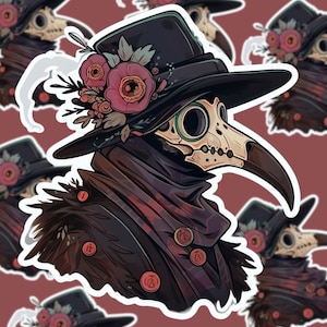 Waterproof Halloween Sticker - Victorian Plague Doctor - Steampunk Sticker Decal