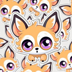Cute Fox Die-Cut Sticker - Kawaii Animal Fantasy Decor - Magical Gift for Her