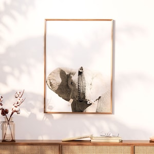 Elephant wall art for bohemian living room. Elephant photography for house warming gift. Safari photography gift for him