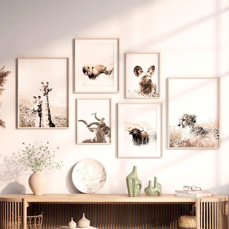 Safari Animal Prints, Neutral Gallery Wall Set (digital Download) - Etsy