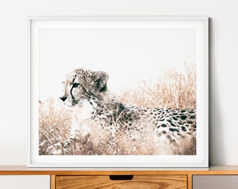 Boho Cheetah Art Print, Wild Animal Photography (Digital Download)