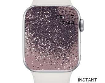 Sparkle Apple Watch Wallpaper: Modern Glitter Background (Digital Download)