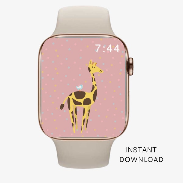 Pink Giraffe Wallpaper Etsy