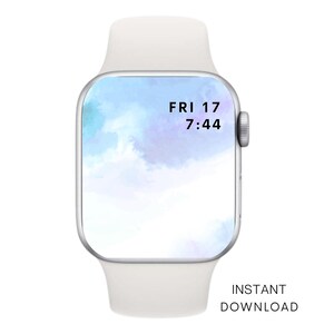 Watercolor Apple Watch Wallpaper: Abstract Sky Background (Digital Download)