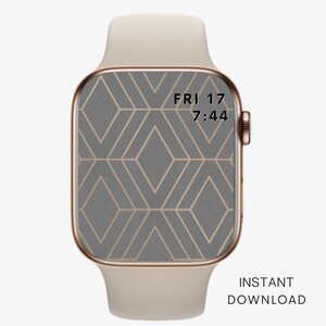 Papier peint géométrique pour Apple Watch : losanges gris (téléchargement numérique)