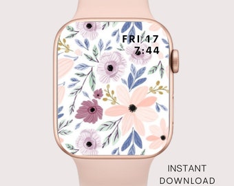 Floral Apple Watch Wallpaper: Modern Flower Design (Digital Download)