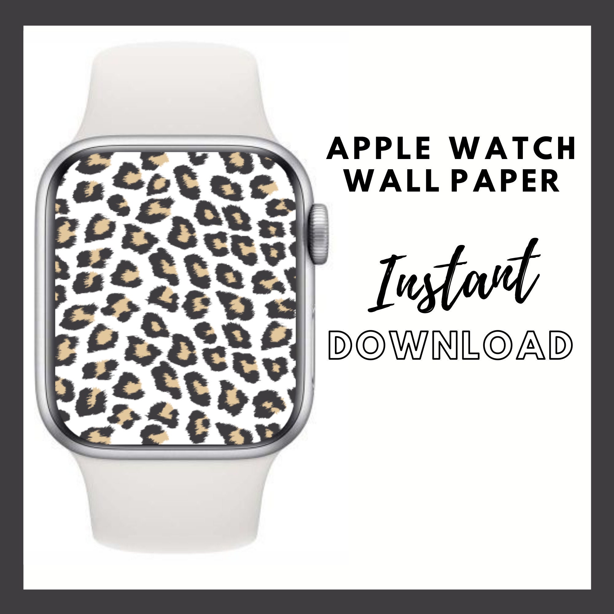 Apple Watch Wallpaper Watch Background Leopard Print Apple Etsy