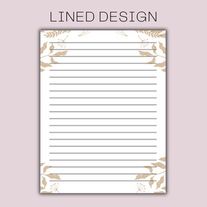 Printable Stationery Digital Journal Pages Lined and Unlined Printable