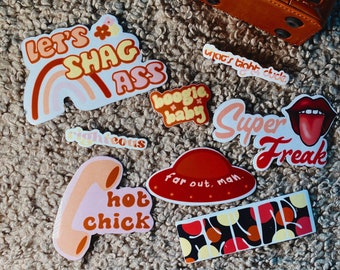 70&#39;s Sticker Bundle | Hand Designed with Glossy Finish | Durable & Water Resistant | Stickers for Water Bottles and Laptops