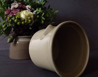 Beige Bourne Denby Ceramic Clay Pot / Ironstone Preserving Pot / Pot for plants and floral decor / Made in england / 1 PT.