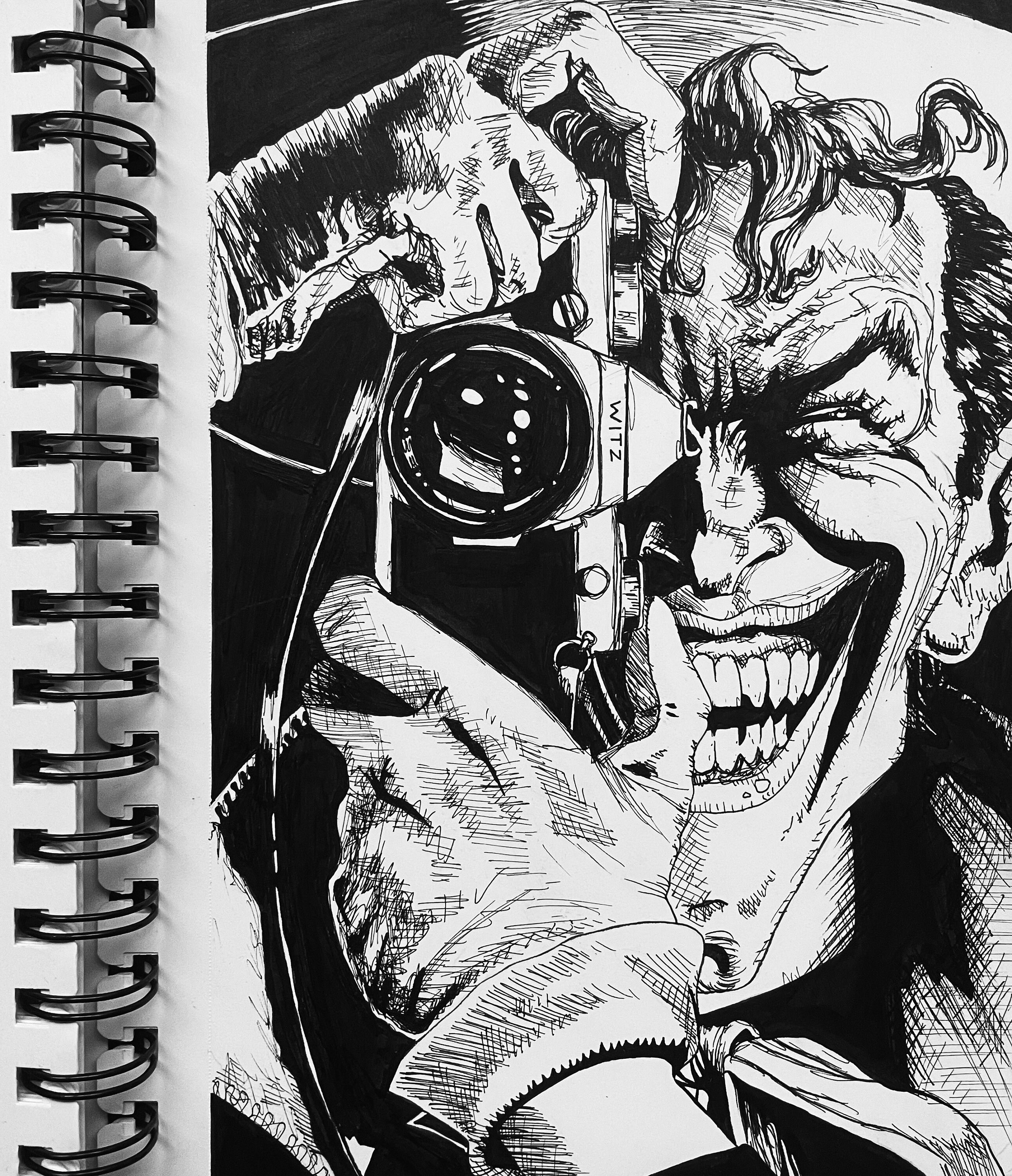 Joker Ink Drawing Multiple Versions Etsy New Zealand