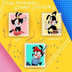 Stickers transparents The Animaniacs Papeterie, Art numérique, Stickers glacé, Illustration, Décoration de carnet de voyage, Décoration d'intérieur, Rétro, Dessins animés