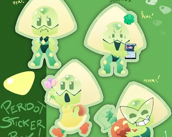 Steven Universe Peridot Sticker Pack: Matte Waterproof Decal Mini Stickers