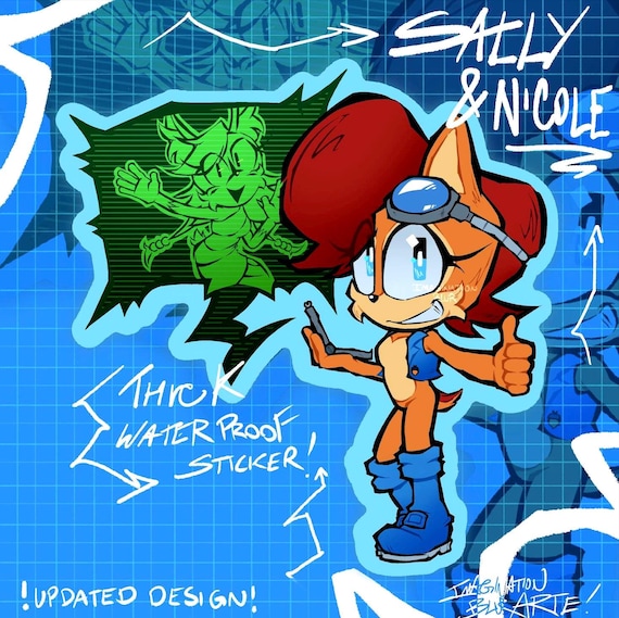 Sally Acorn & Nicole Sticker: Waterproof Matte, Glossy, 4.0