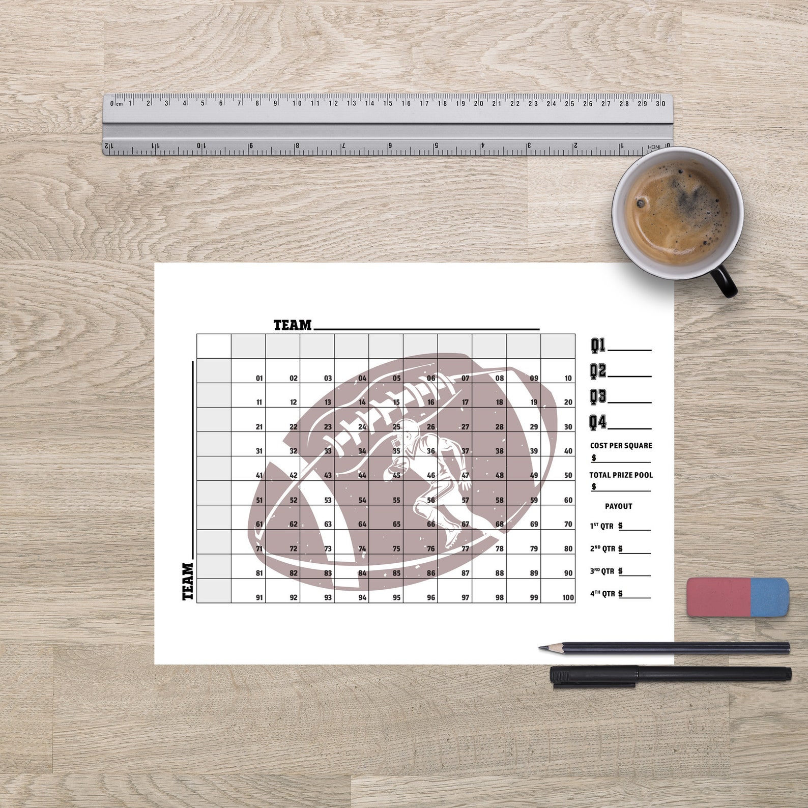 printable-100-squares-football-grid-numbers-instant-download-etsy