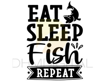 Download Eat Sleep Fish Svg Etsy