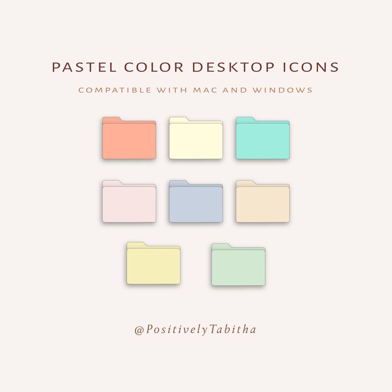 Pastel Desktop Folder Icons INSTANT DOWNLOAD Mac desktop | Etsy