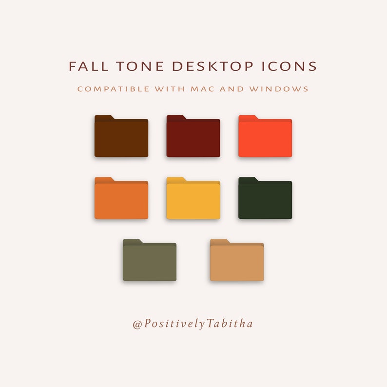 Fall Tone Folder Desktop Icons INSTANT DOWNLOAD Fall | Etsy