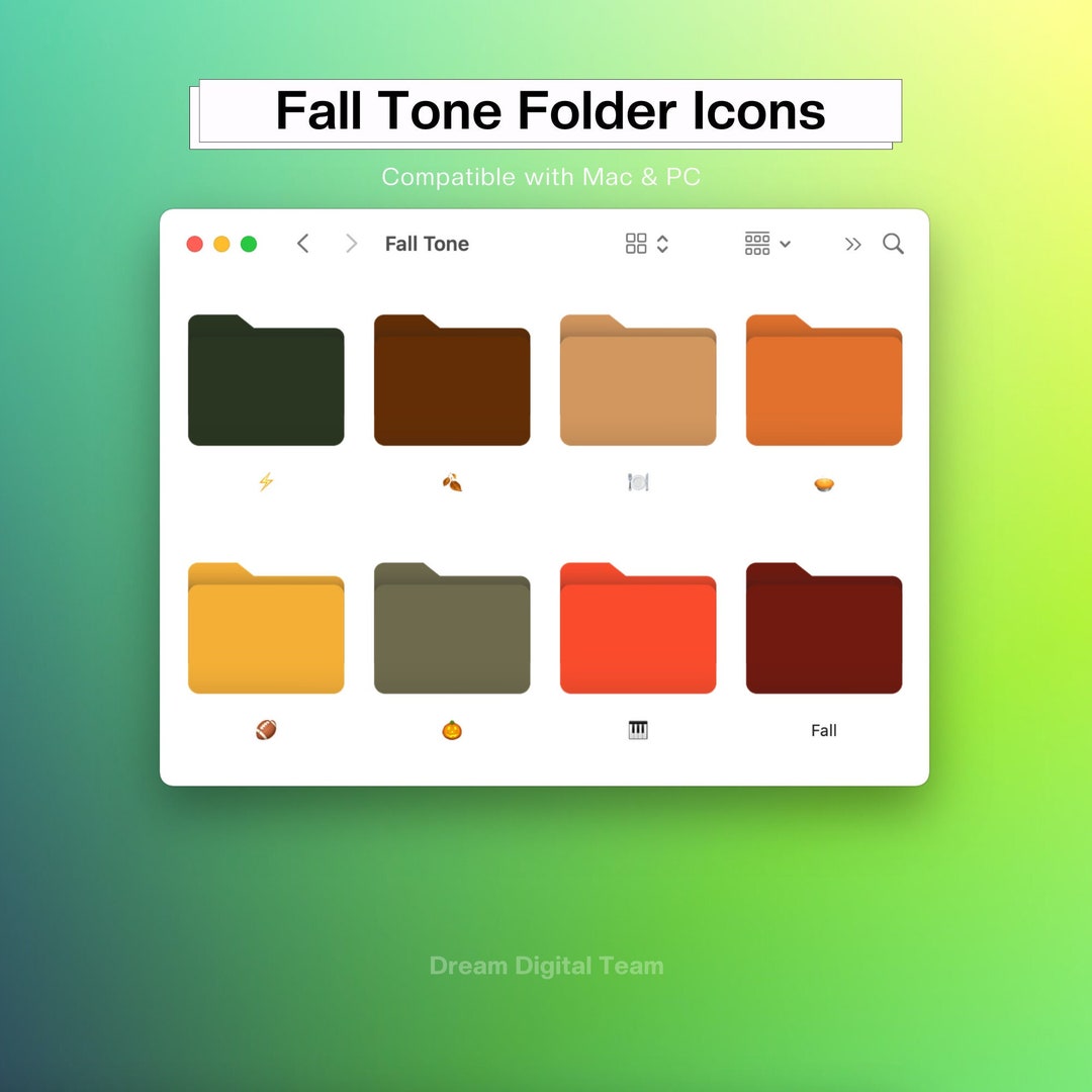 Fall Tone Folder Desktop Icons, INSTANT DOWNLOAD, Fall Desktop, Mac ...