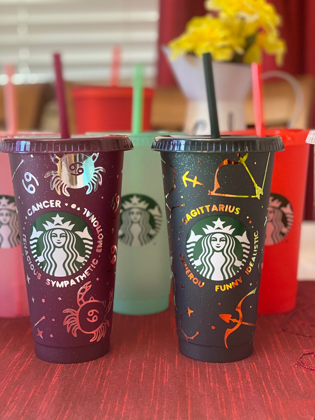 Zodiac Sign Starbucks Cup /starbucks Cup/ Astrology Starbucks Cup