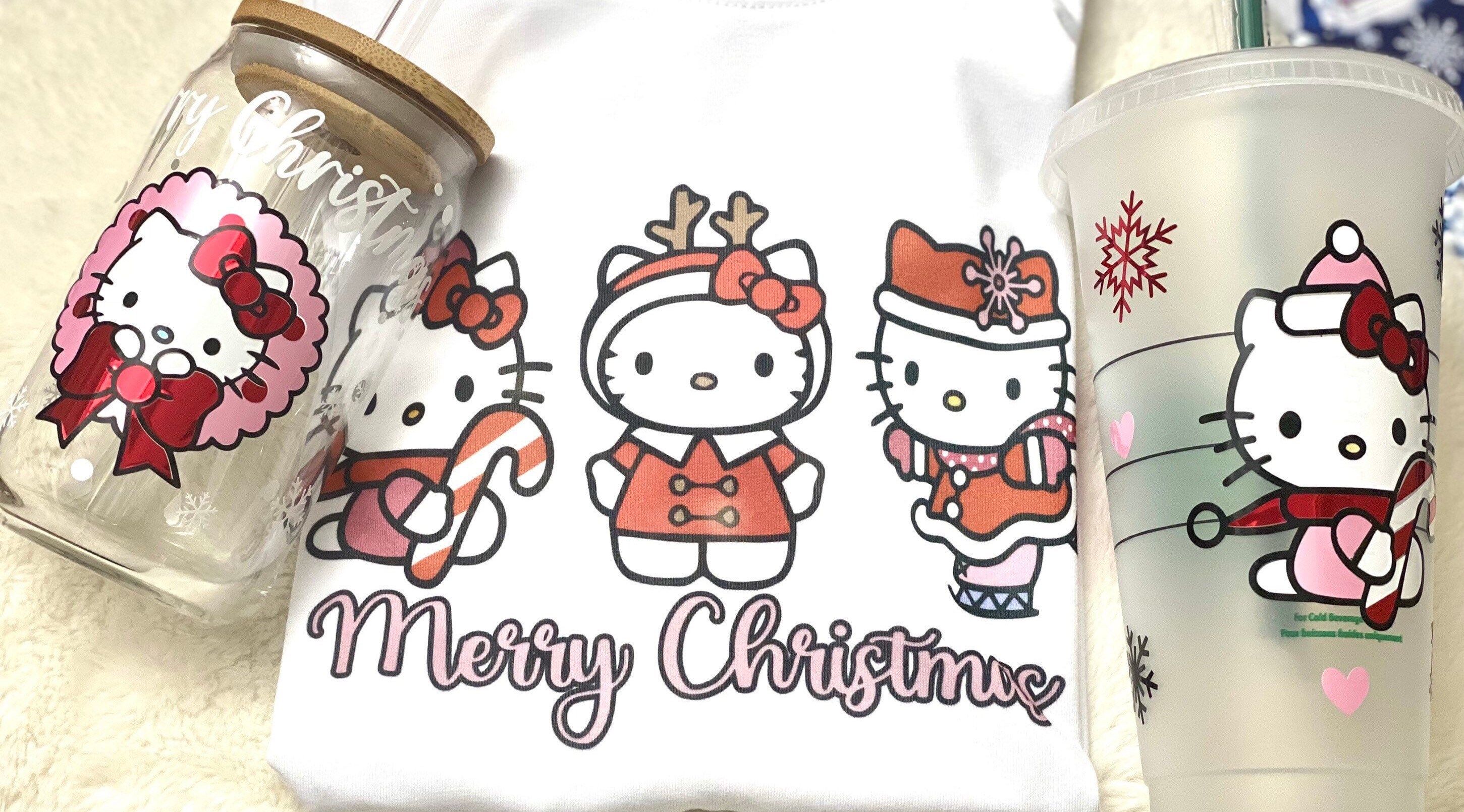 Hello Kitty/hello Kitty Tshirt/ Hello Kitty Christmas Etsy
