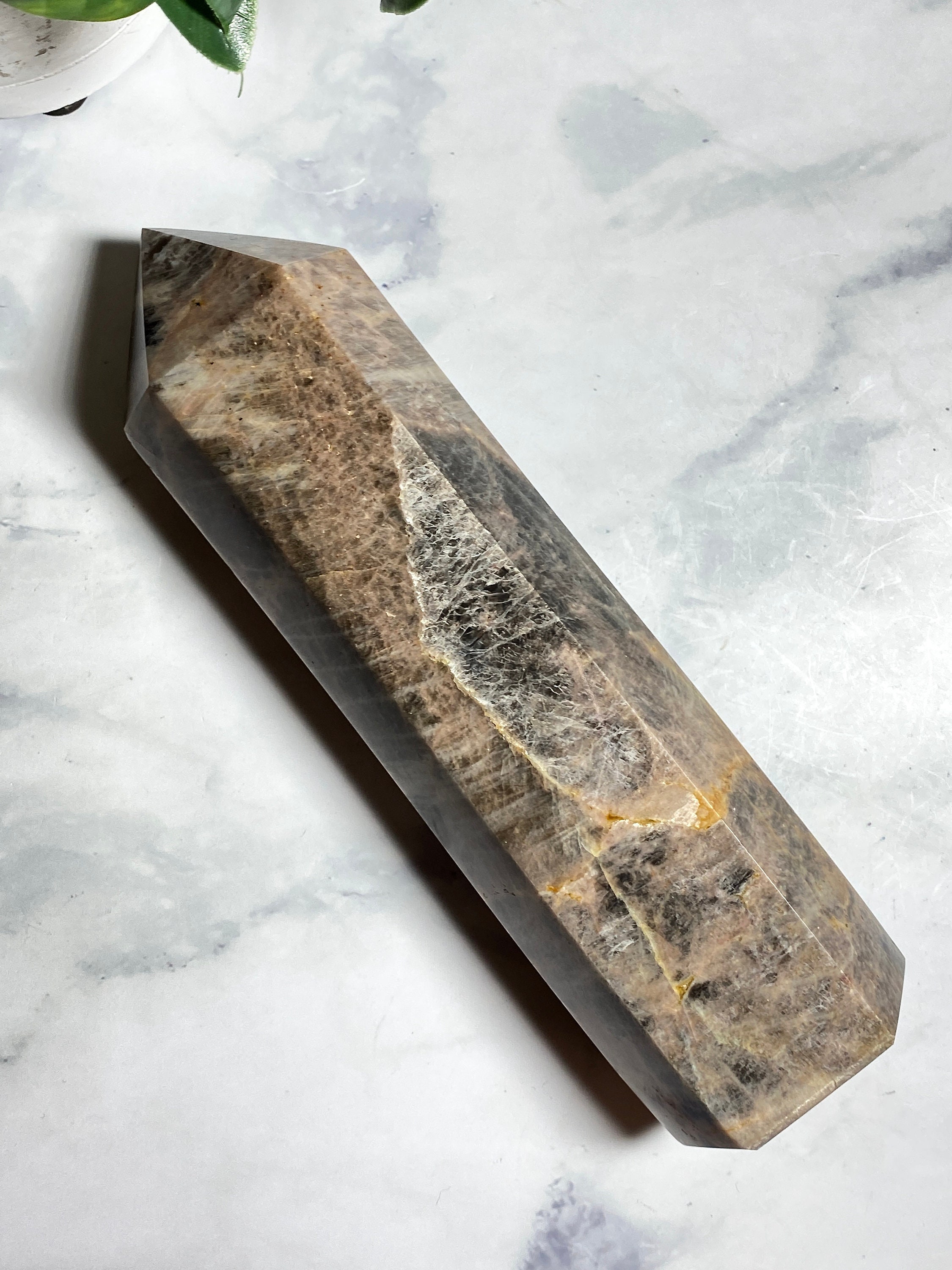 Black Moonstone Crystal Large Polished Towers New Etsy