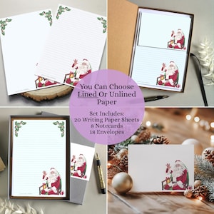 Personalised Christmas Stationery Set: Father Christmas Letter Writing Paper & Notecards