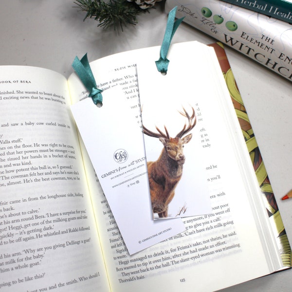 Stag Bookmark | Deer Bookmark | Animal Bookmark | Wildlife Bookmark | Bookmark | Book Lovers | Book Gifts | Stocking Filler