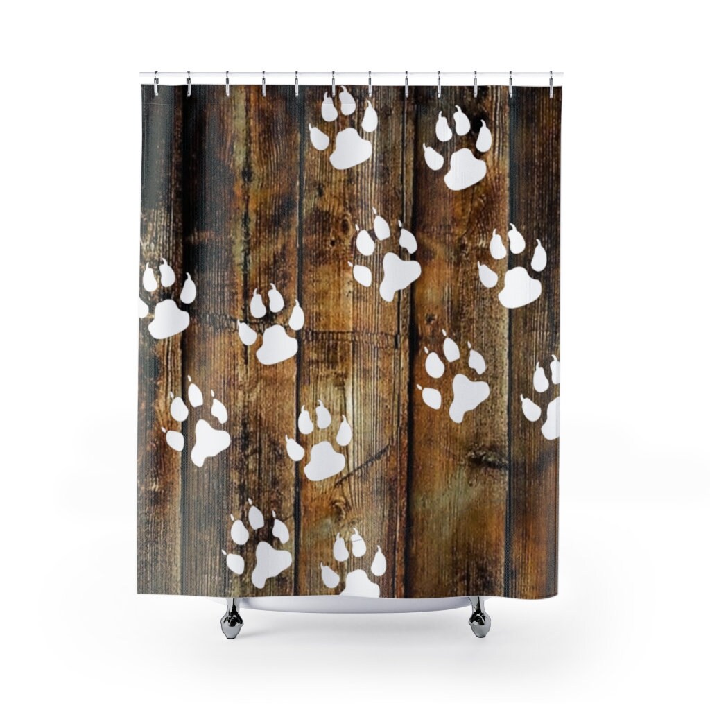 Paw Print Shower Curtain Etsy