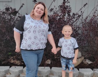 Mommy and Me Skull Tee, Matching Tees, Skull Shirt