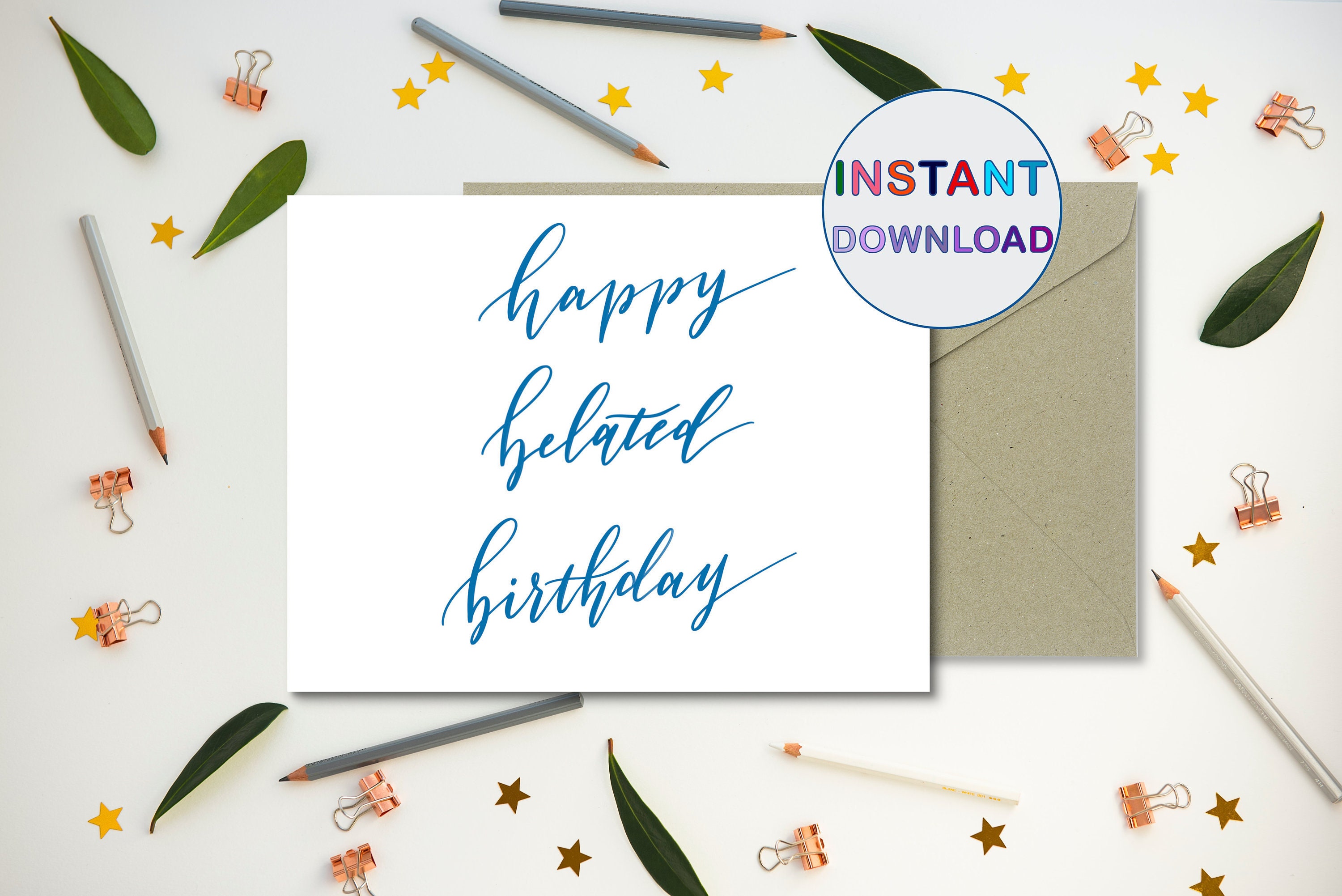 Happy Belated Birthday Printable Card Husband birthday card | Etsy