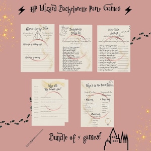 Wizard Themed Magical Bachelorette Bridal Shower Party Games - Personalizeable