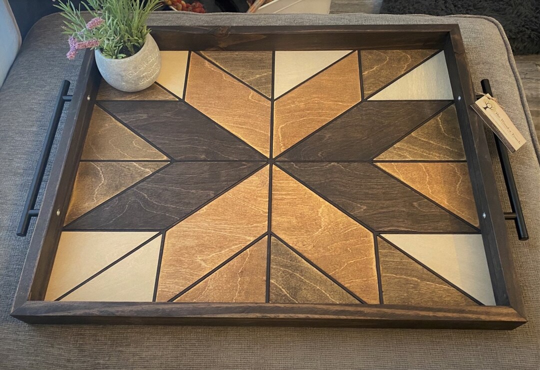 Large Square Ottoman Tray Oversized Coffee Tray Farmhouse Etsy