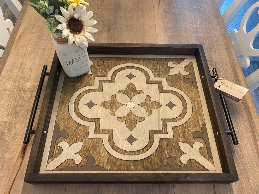 Large Square Ottoman Tray Oversized Coffee Tray Farmhouse Etsy