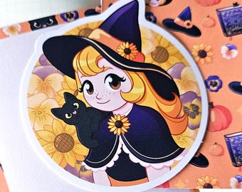 Autumn Witch Sticker Set: Halloween Planner, Junk Journal Supplies
