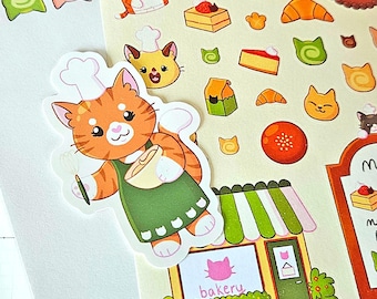 Kitty's Bakery Stationery Set – Journaling Stickers & Memo Papers
