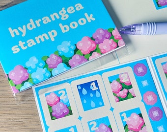 Pastel Hydrangea Stamp Stickers: Junk Journal Planner Stationery